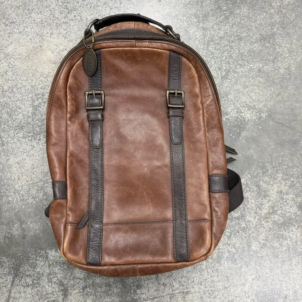 Vintage Fossil Leather Backpack